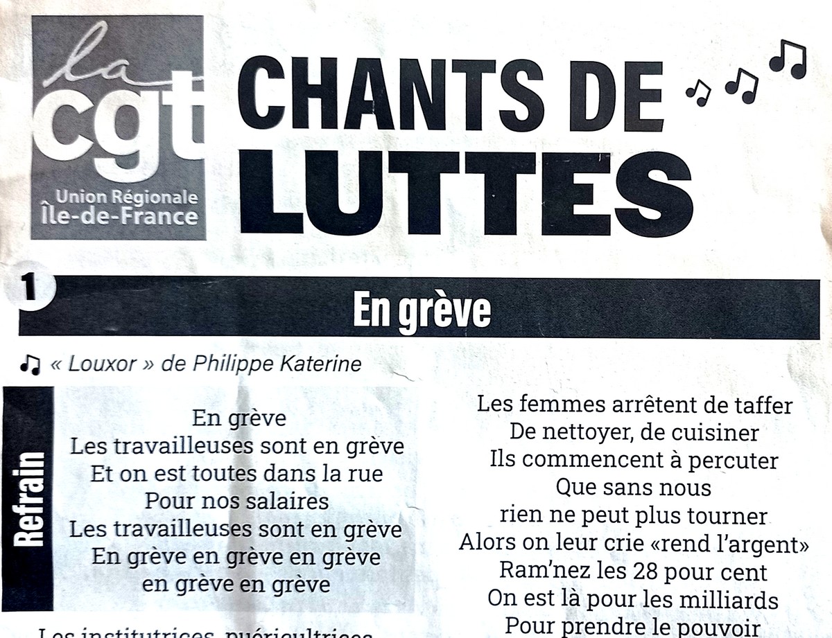 13 avril 2023: les femmes bien à l’honneur dans les chants de lutte de la CGT