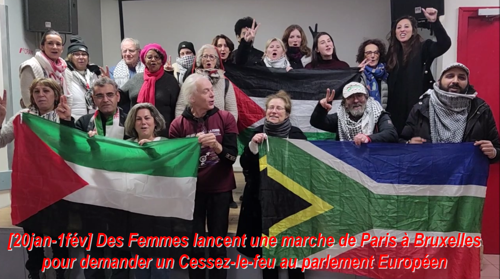 [20jan-1Fév] Des femmes marchent de Paris à Bruxelles demander un Cessez-le-feu au Parlement Européen