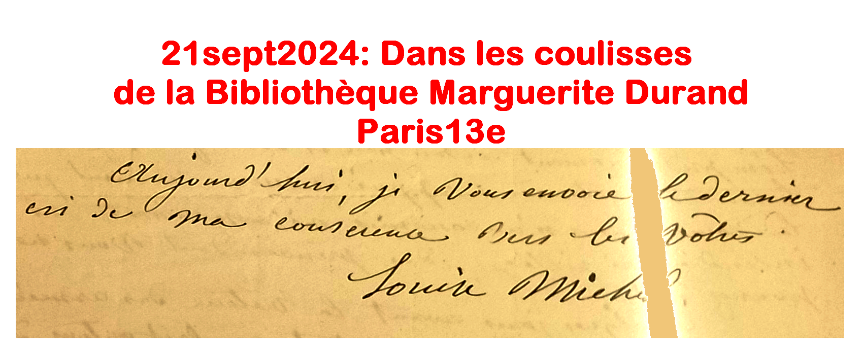 [21sept2024] Dans les coulisses de la Bibliothèque Marguerite Durand Paris13e