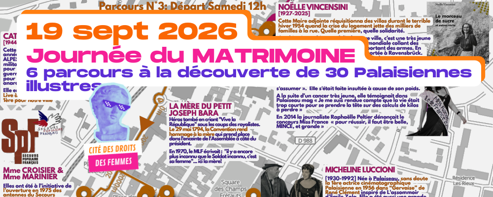 [19sept2026] Journée du MATRIMOINE, nos 6 parcours à Palaiseau